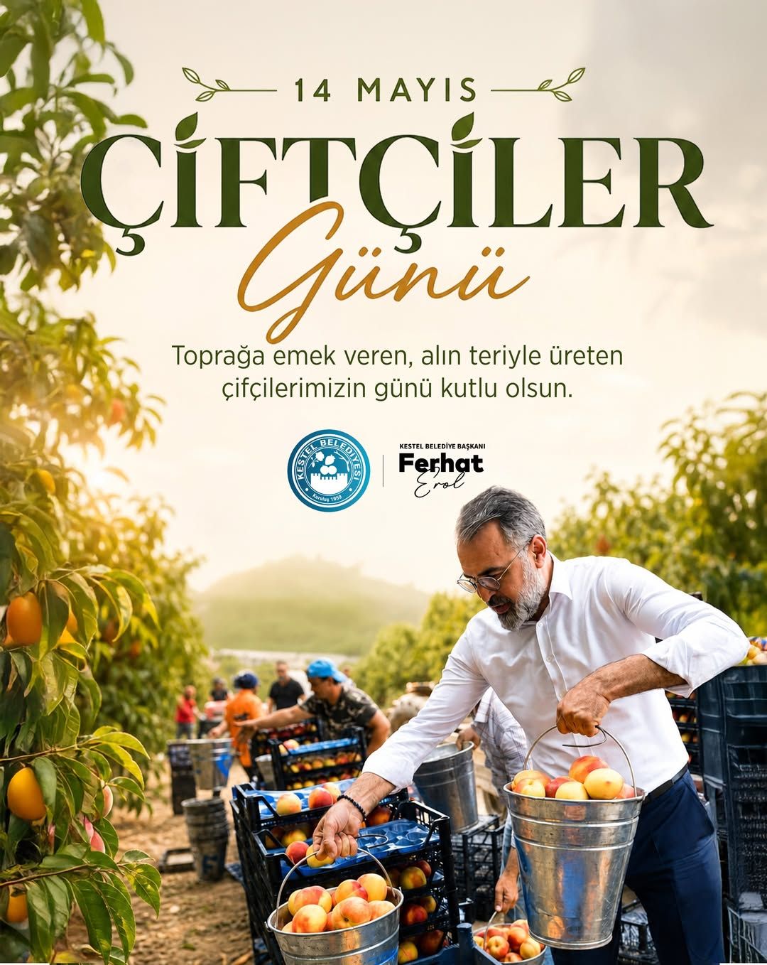 Üretimiyle ilçemize ve ülkemize değer katan tüm çiftçilerimizin 14 Mayıs Çiftçiler Günü kutlu olsun.