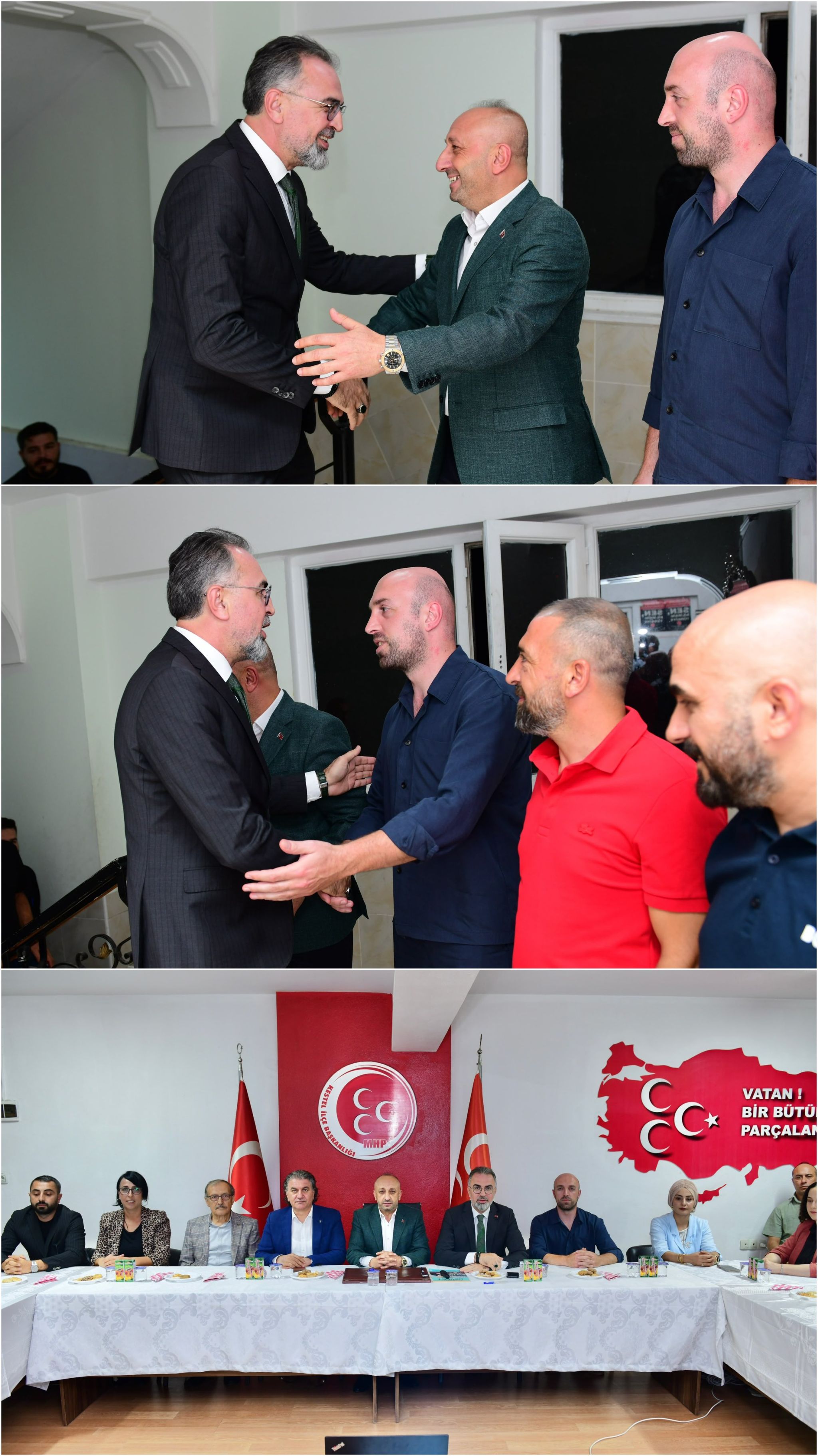 Meclis üyelerimizle birlikte MHP Kestel İlçe Başkanımız Ahmet Eraslan ve yeni yönetimini ziyaret ettik.