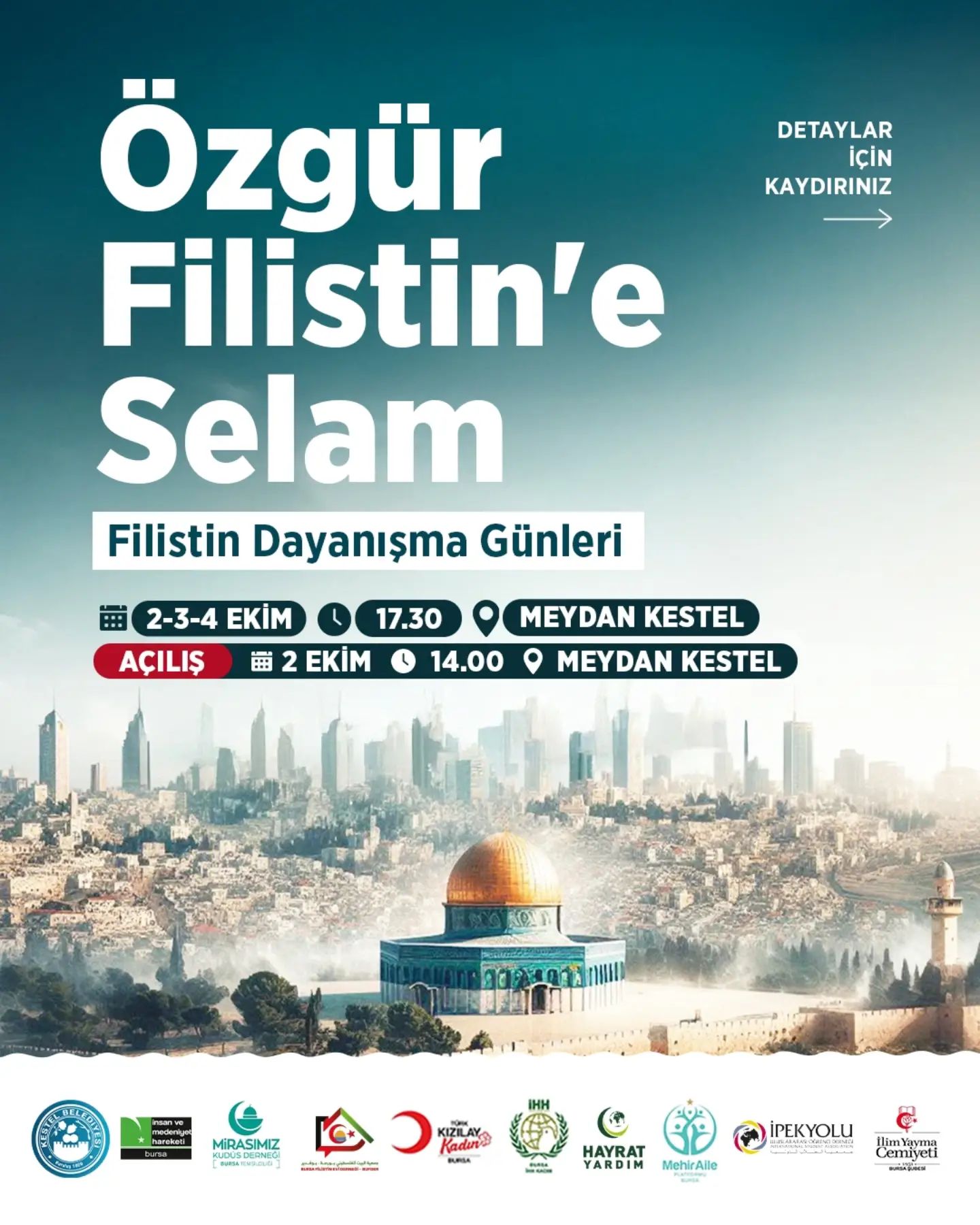 Kalbimiz Filistin’le, dualarımız Gazze’yle.
